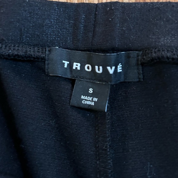 Nordstrom Trouvé Black Leggings with Faux Leather Trim size Small - Picture 4 of 7